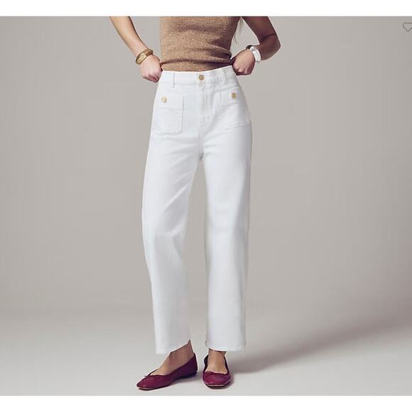 J. Crew Sailor slim wide leg jeans in white NEW - Picture 2 of 7